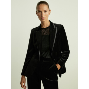 REISS PARISA Velvet Single Breasted Suit Blazer